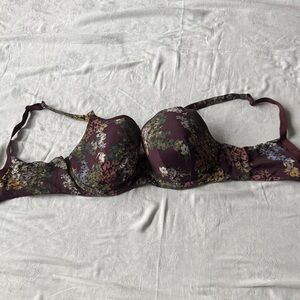Cacique Floral Underwire Bra - Dark Purple